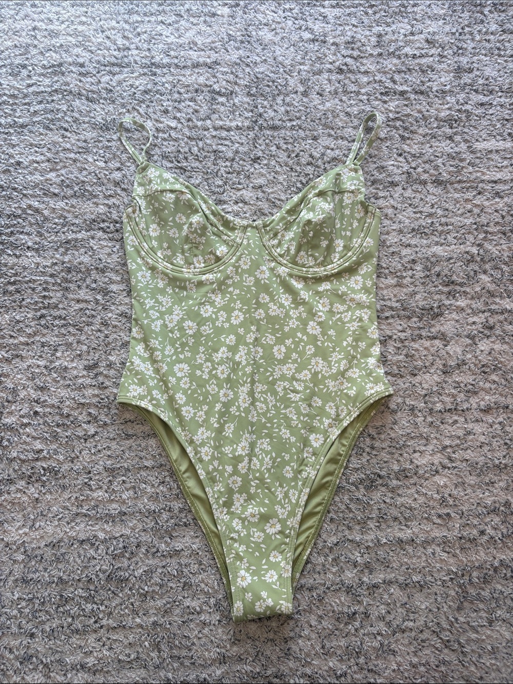 Billabong Sage Green Floral One-Piece Swimsuit